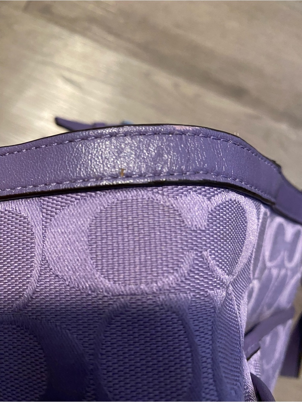 Coach F17725 Lavender Signature East West Tote Bag Leather Trim Silver Hardware - Picture 14 of 16